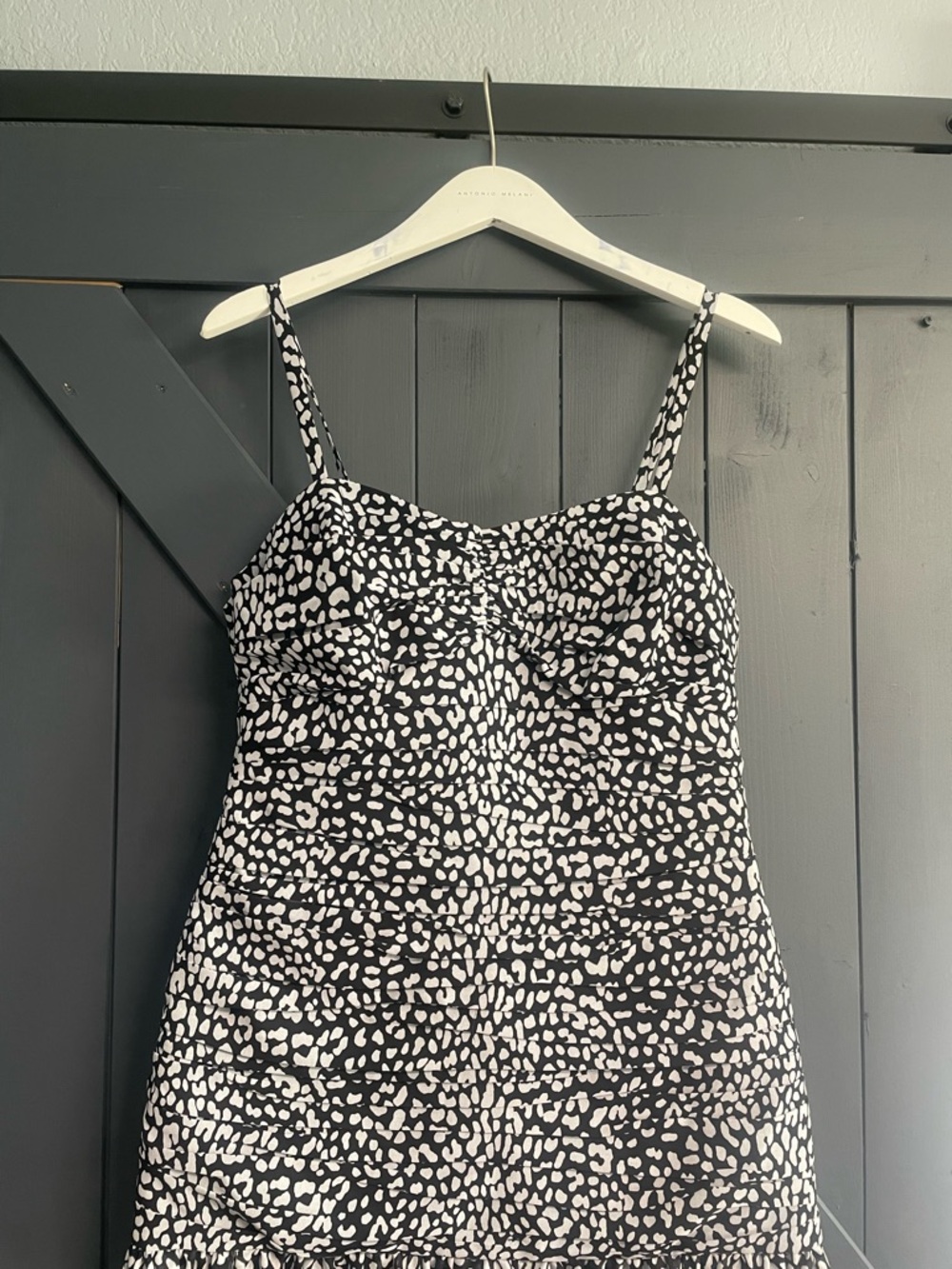 Michael Kors Black and White Animal Print Slip Dress - Picture 3 of 8